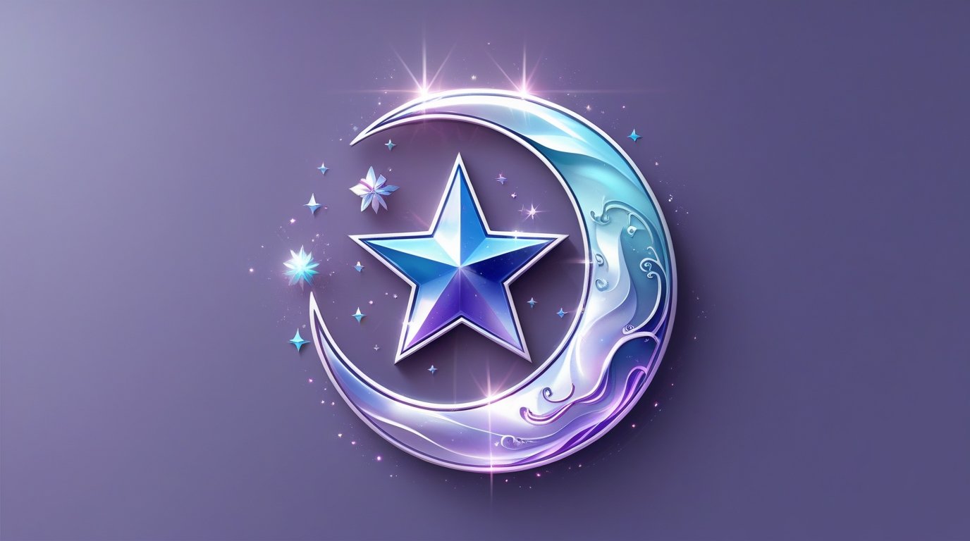 Pretty moon and star guided together