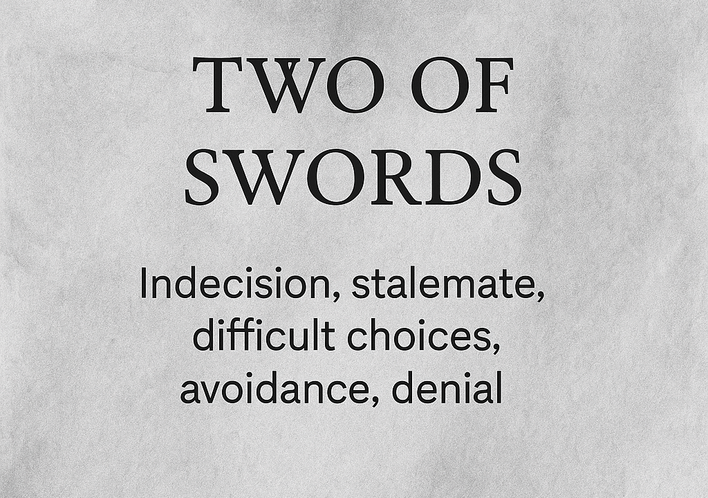 2 of Swords Tarot Card  Meaning